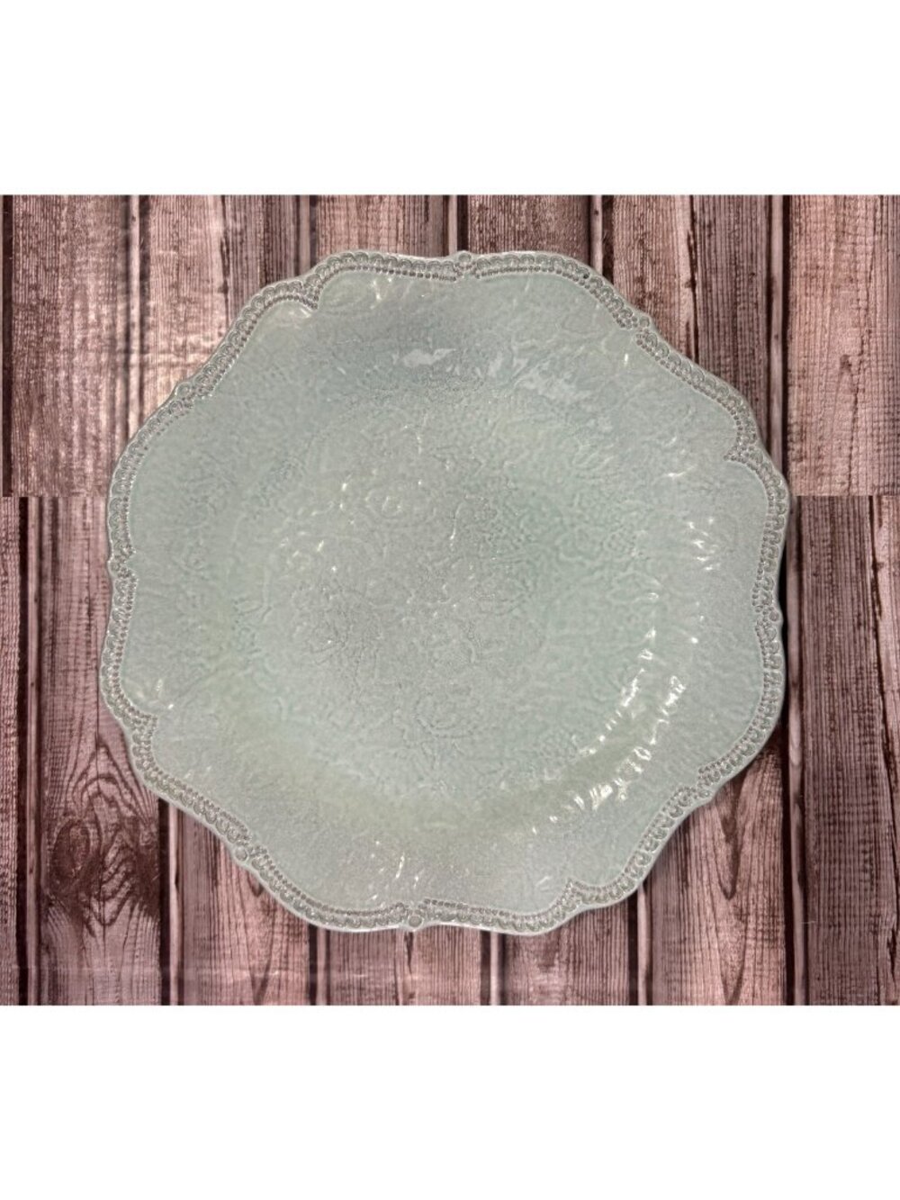 ARTE ITALICA MERLETTO AQUA dinner plate 11 1/2"